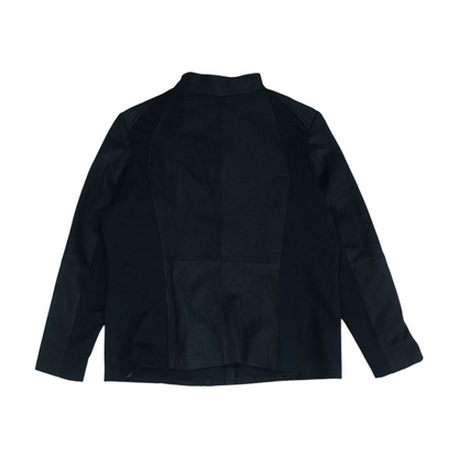 Black Plus Solid Leather Jacket