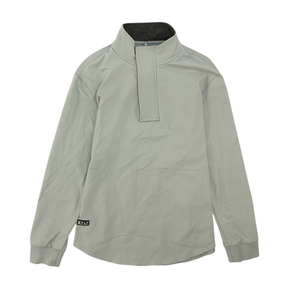 Gray Solid 1/4 Zip Pullover