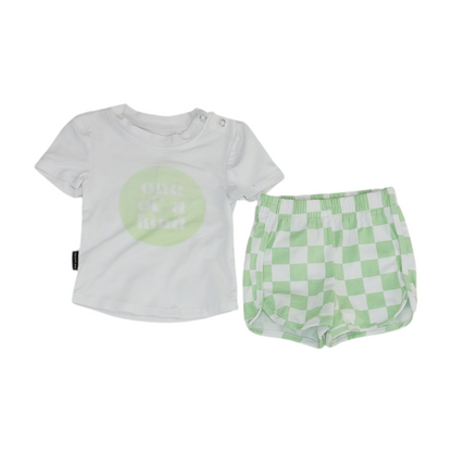 Green Check Short Sleeve Set