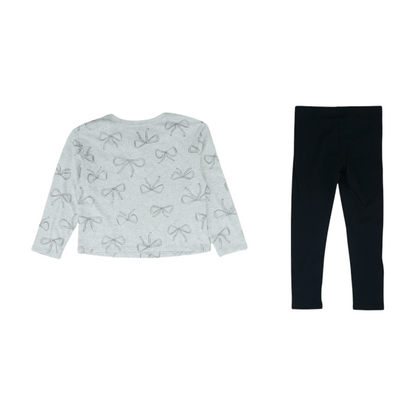 Gray Print Long Sleeve Set