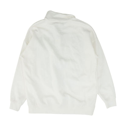 White Solid 1/4 Zip Pullover