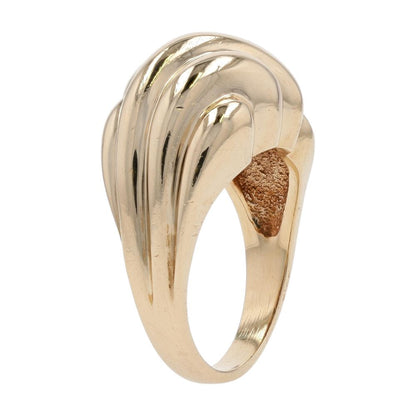 14K Gold Ridged Dome Cocktail Ring
