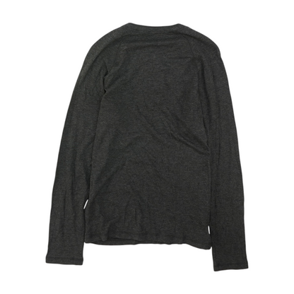 Gray Solid Henley T-Shirt