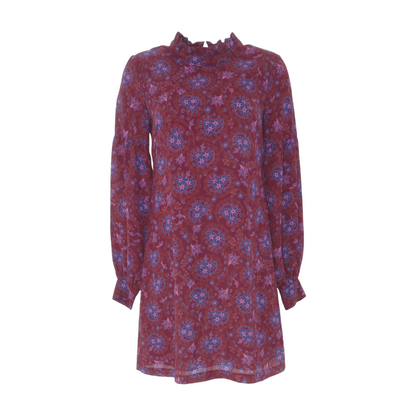 Maroon Floral Mini Dress