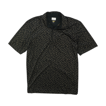 Black Print Short Sleeve Polo