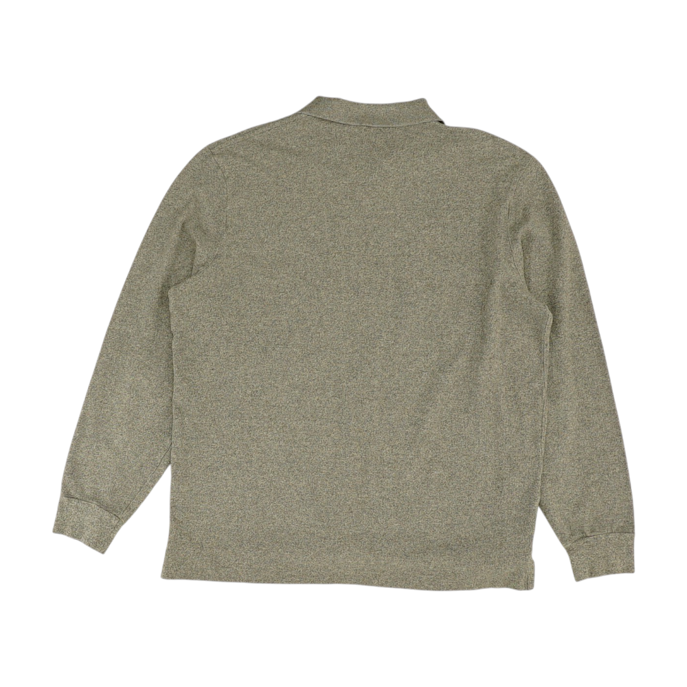 Gray Solid Long Sleeve Polo