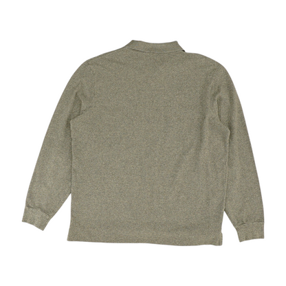 Gray Solid Long Sleeve Polo