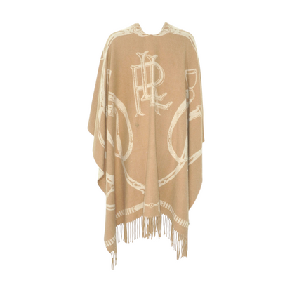Beige Abstract Cardigan Sweater