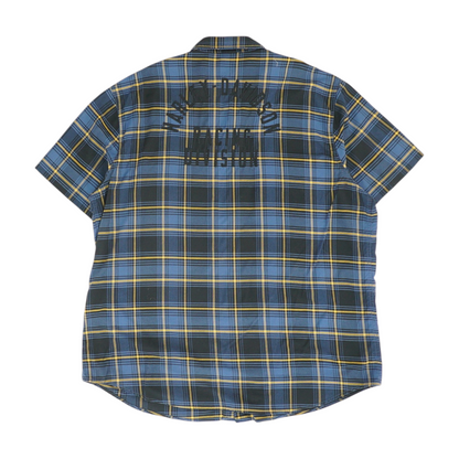 Blue Plaid Short Sleeve Button Down