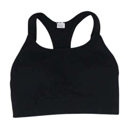Black Solid Sports Bra