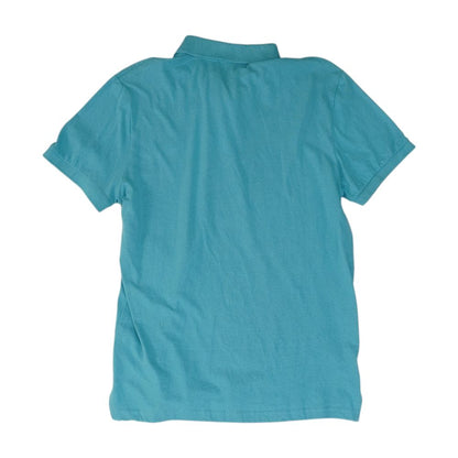 Blue Solid Short Sleeve Polo