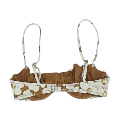 Beige Floral Swim Top