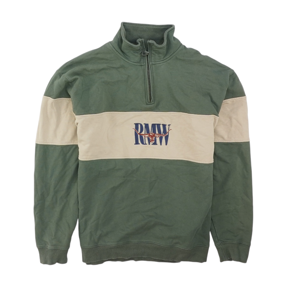 Green Color Block 1/4 Zip Pullover