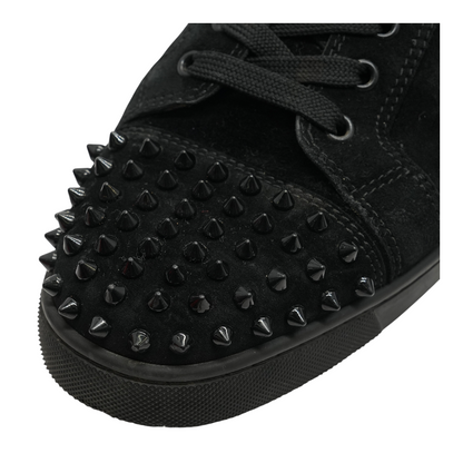 Black Louis Junior Spikes Cap-Toe Suede Sneaker