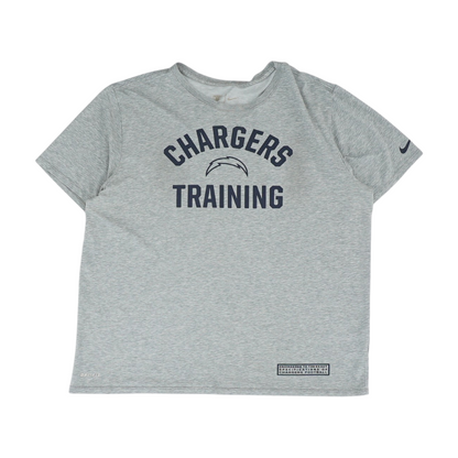 Gray Los Angeles Chargers Training Solid Active T-Shirt