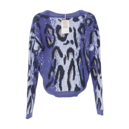 Blue Print Cardigan Sweater