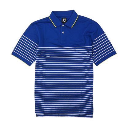 Blue Striped Short Sleeve Polo