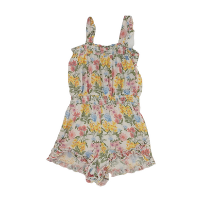 White Floral Sleeveless One-Piece