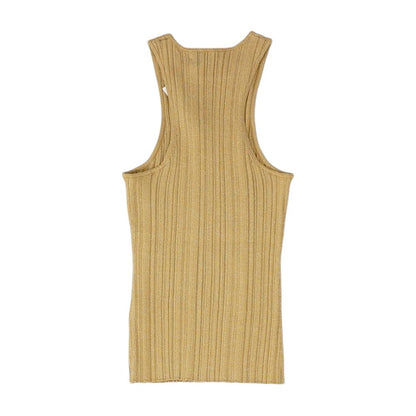 Gold Solid Tank Knit Top