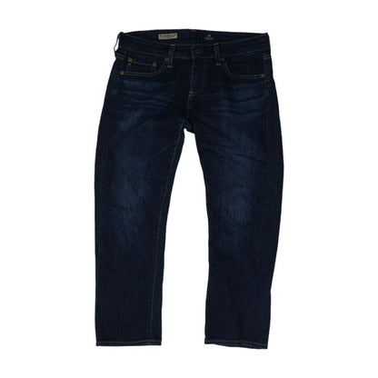 Navy Cropped Straight Leg Jeans