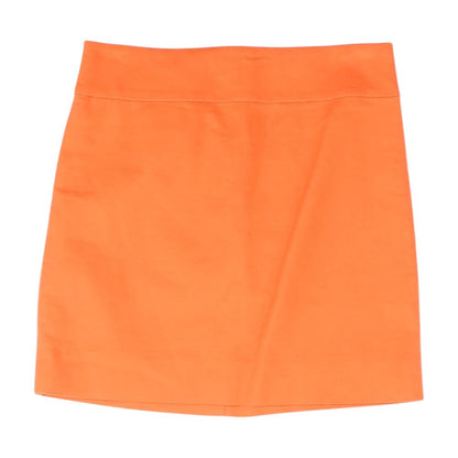 Orange Solid Midi Skirt
