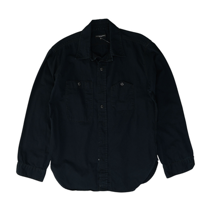 Navy Solid Long Sleeve Button Down