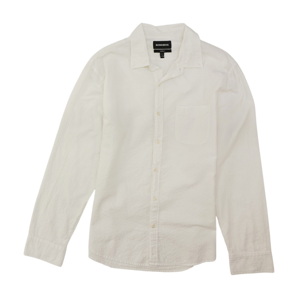Bonobos White Solid Long Sleeve Button Down – Image 1