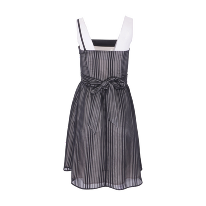 Gray Striped Midi Dress