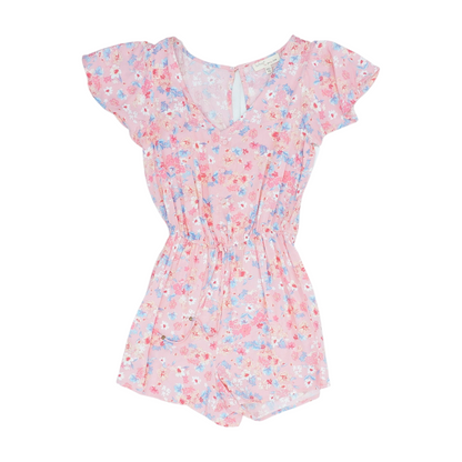 Pink Floral Romper