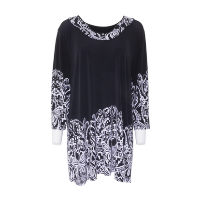 Black Plus Abstract Mini Dress