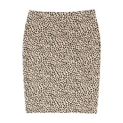 Beige Animal Print Midi Skirt
