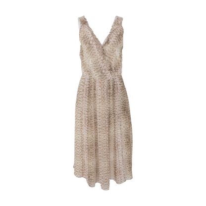 Beige Animal Print Midi Dress