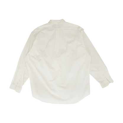 White Solid Long Sleeve Button Down