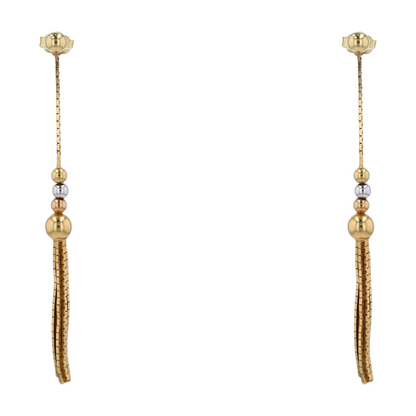 18K Two-Tone Gold Drop Earrings