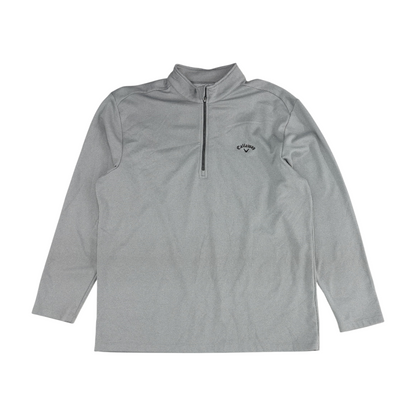 Gray Solid 1/4 Zip Pullover
