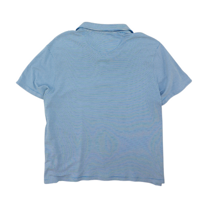 Blue Striped Short Sleeve Polo
