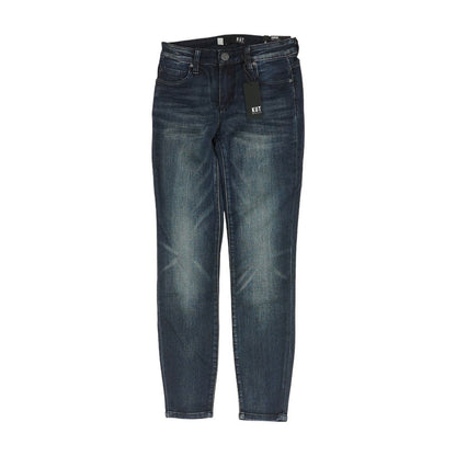 Blue Solid Skinny Leg Jeans