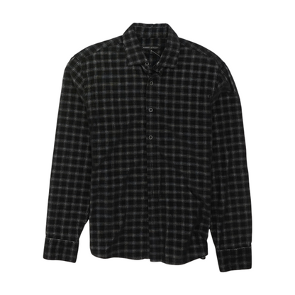 Black Plaid Flannel Button Down