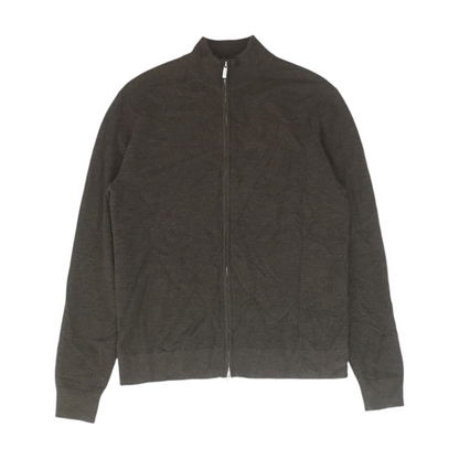 Brown Solid Cardigan Sweater