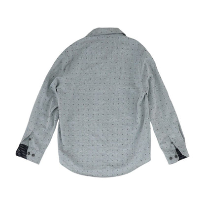 Gray Geometric Long Sleeve Button Down
