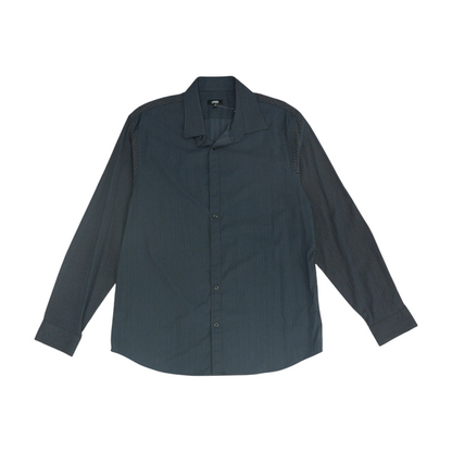 Black Abstract Long Sleeve Button Down