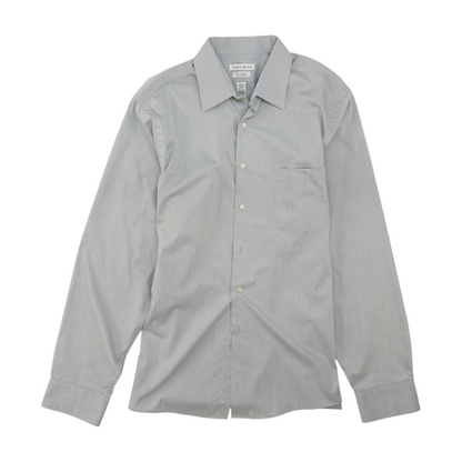 Gray Solid Long Sleeve Button Down