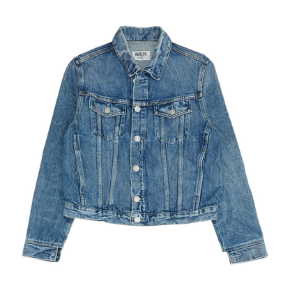 Blue Solid Denim Jacket