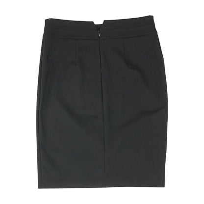 Black Solid Midi Skirt