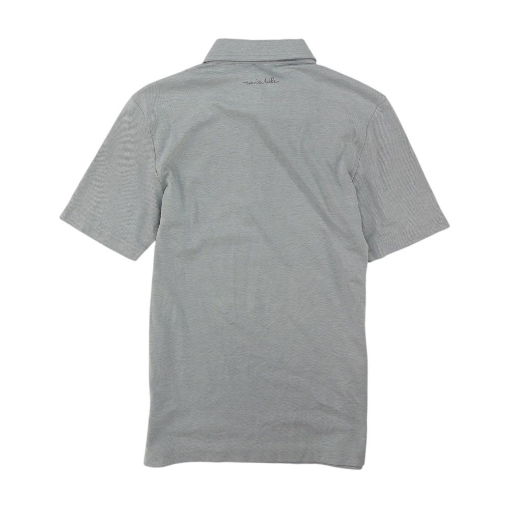 Travis Mathew Gray Striped Short Sleeve Polo – Image 2