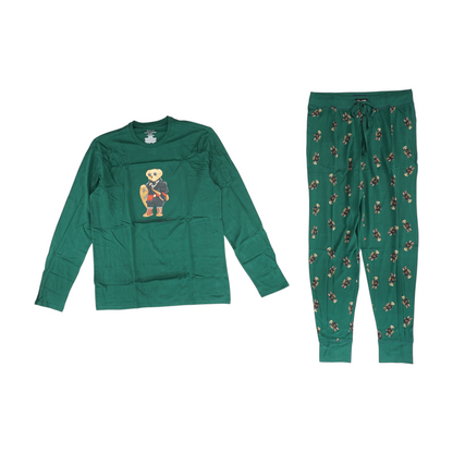 Green Solid Pajama Set