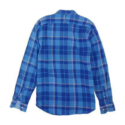 Blue Plaid Long Sleeve Button Down