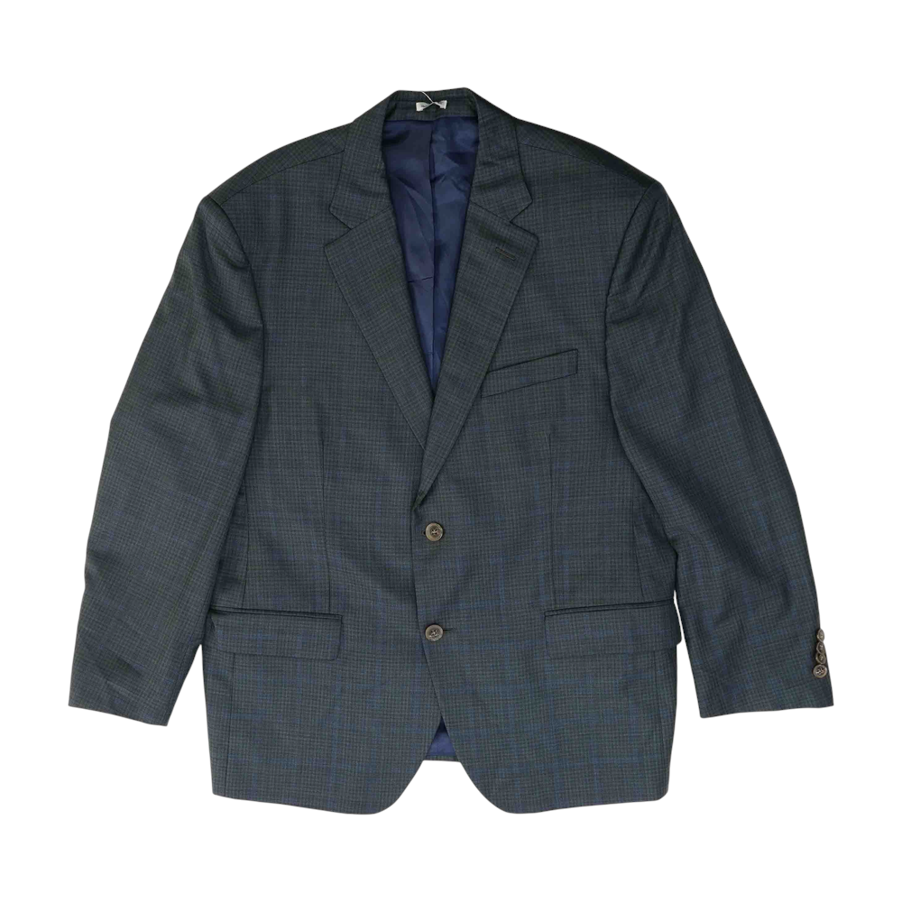 Gray Short Plaid Sport Coat