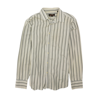 Gray Striped Long Sleeve Button Down