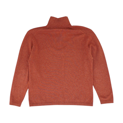 Red Solid 1/4 Zip Sweater